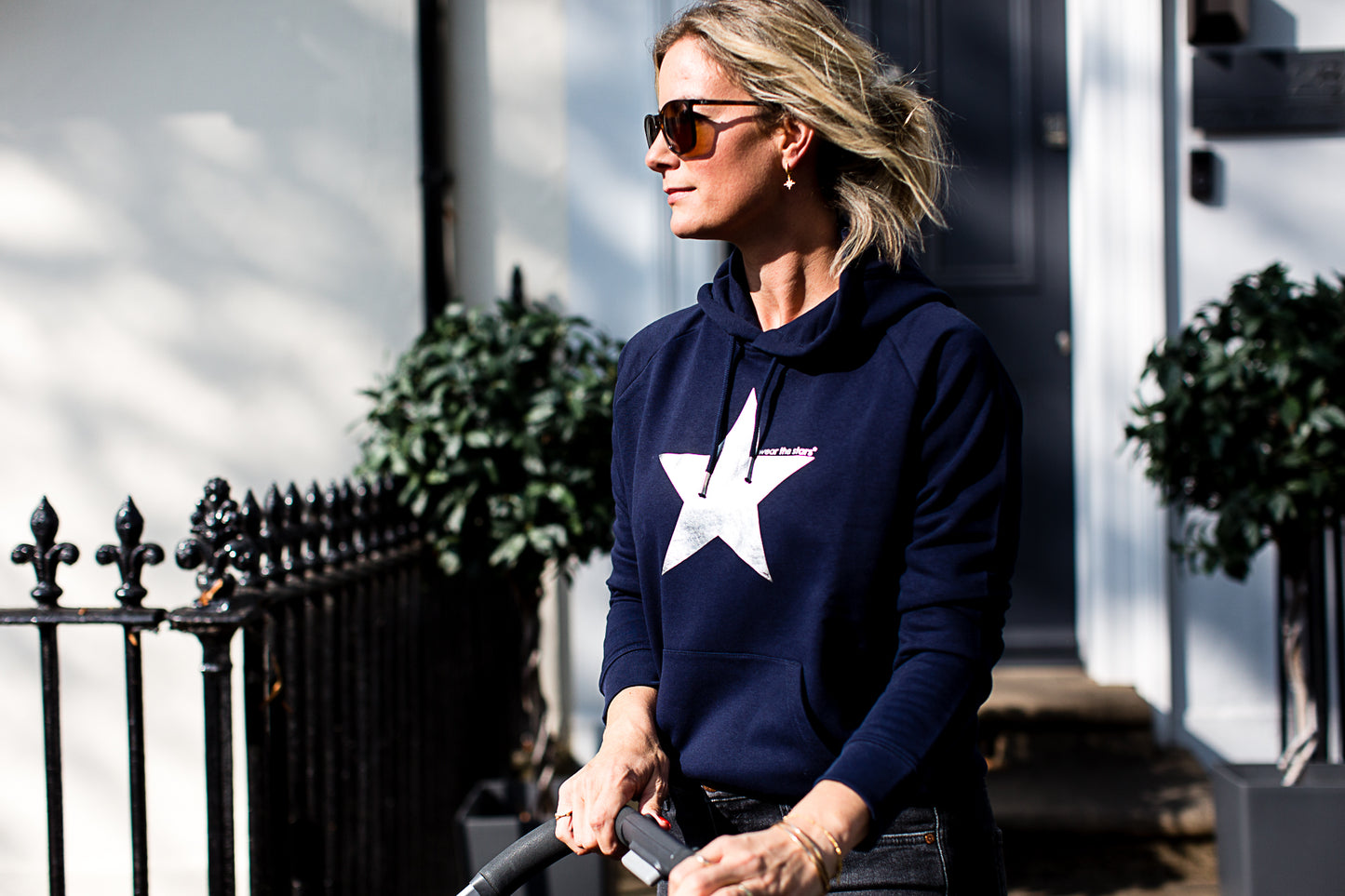 Meet Our Navy Hoodie with Silver Foil Star