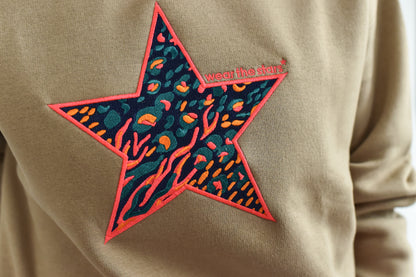 NEW STYLE Meet Our Sand Sweatshirt with Jazzy Embroidered Star