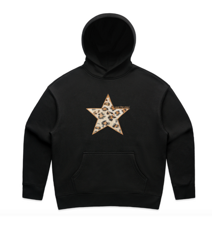 NEW STYLE Meet Our Black Hoodie with Leopard Embroidered Star